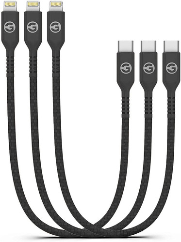 Galvanox Cable De Carga Lightning Corto (paquete De 3) Con C