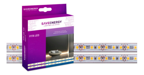 Fita Led 12v 4,8w/m Ip54 6500k Branco Frio - Save Energy