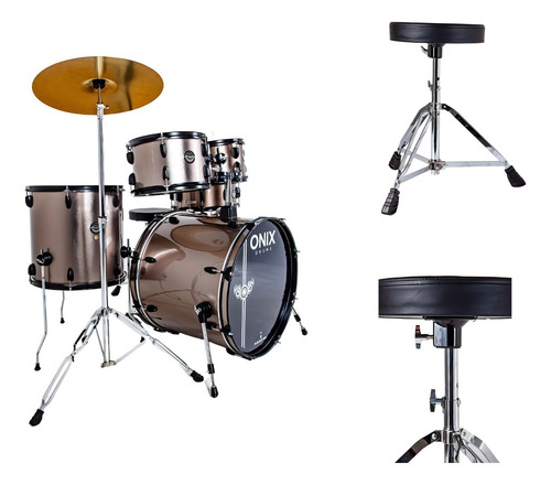 Bateria Acústica Tagima Nagano Onix Skinny 20 Completa Banco
