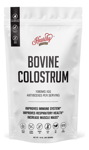 Hearthy Foods Colostrum Calostro Bovino 454gr 90 Porciones