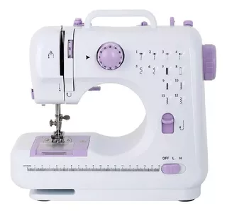 Mini máquina de coser portátil Genérica 505 portable blanca y violeta 110V/220V