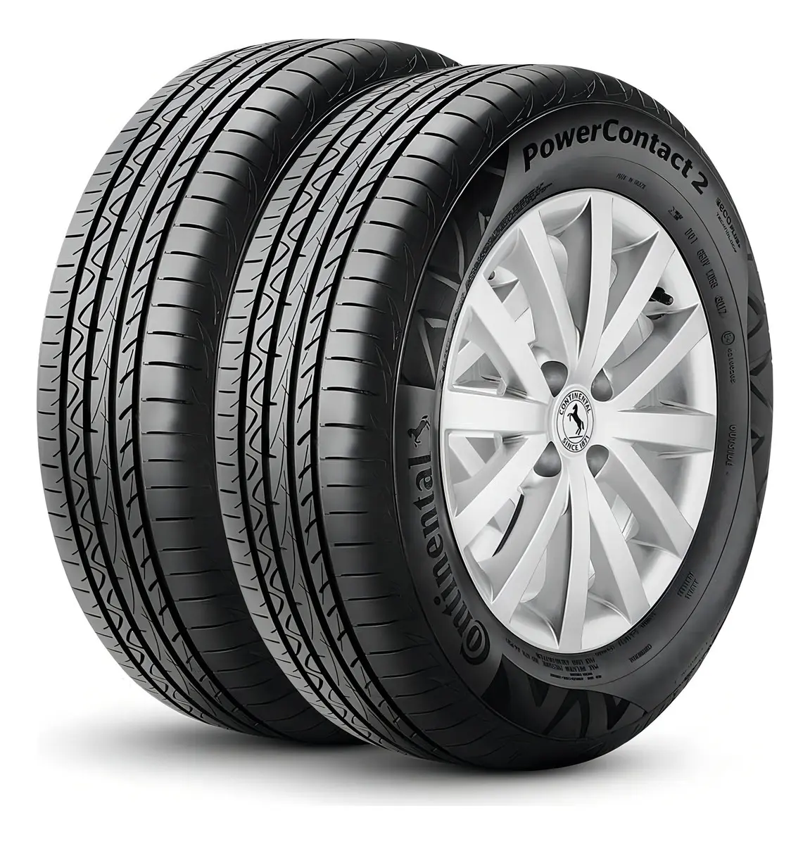 Kit 2 Pneus 195/55r16 Continental Powercontact 2 87h