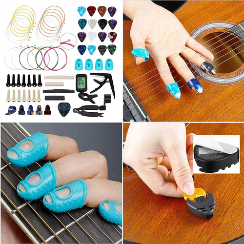 66 Pcs Accesorios De Guitarra Kit Cuerdas De Guitarra,