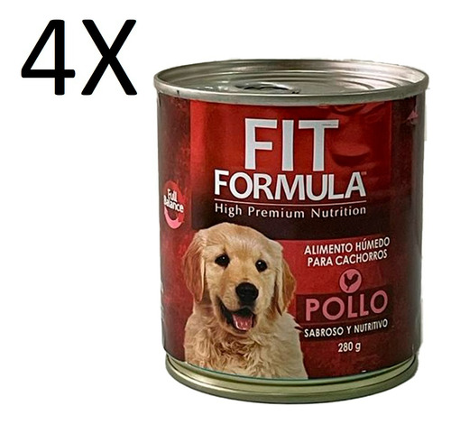 Fit Formula  Perro Cachorros 280g Pack 4 Unidades