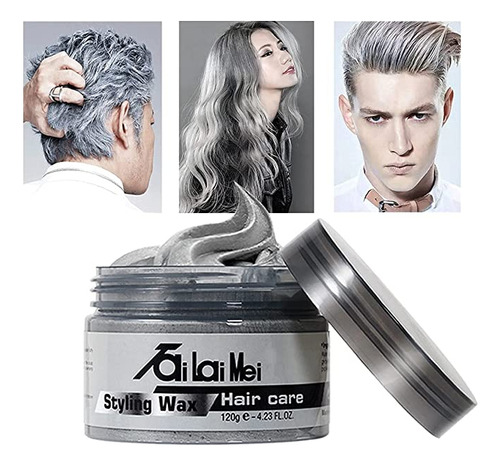 Cera Temporal Gris Para Cabello, 4.23 Oz, Cera Para Peinado.