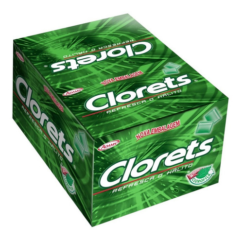Chiclete 100 Unidades Clorets Mondelez Sabor Hortelã 280g