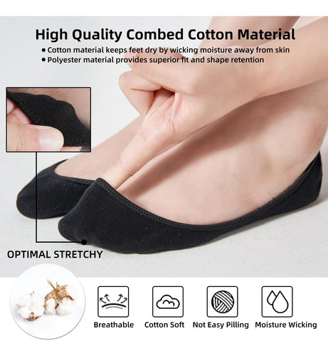 Calcetines Invisibles Para Mujer, 8 Pares,