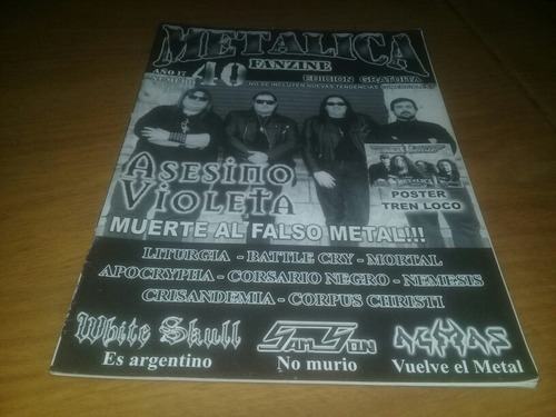 Metalica Fanzine Nº 40 Asesino Violeta Samson White Skull
