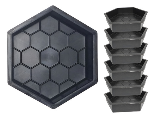 Forma Plástica Pré Molde 25x25x6 Sextavada Estriada 50un