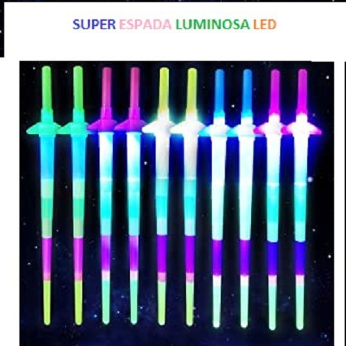 Vara Espada Luminosa Led Extensible Plastica Luces Pack X 10