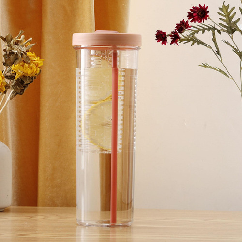 Vaso Transparente De 700 Ml Con Pajita Y Tapa Bonito Vaso De