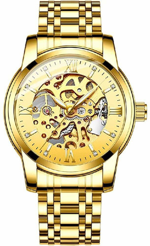 Reloj Hombre Gosasa 9848 Automático Pulso Plateado En Acero 