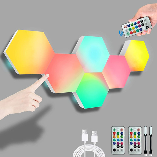 Luces Hexagonales, Luces De Pared Hexagonales Rgb Con M...