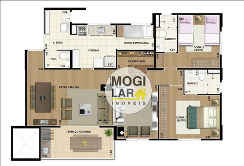 Imagem 24 de 24 de Apartamento Com 3 Dormitórios À Venda, Lumiére Lifetime Home ,102 M² - Vila Oliveira - Mogi Das Cruzes/sp - Ap0734