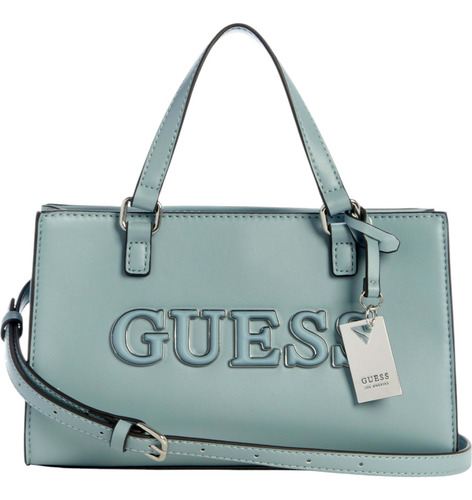 Bolsa Guess Factory Le956106-pdn Acabado de los herrajes Níquel Color Azul claro Correa de hombro Azul claro Diseño de la tela Lisa