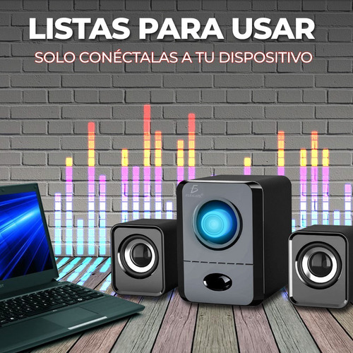Imagen 4 de 4 de Bocina Usb 2.1 Altavoces 3.5mm Pc Laptop Celular Con Envío