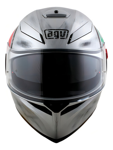 Casco Agv Valentino Rossi K3 Sv Scudetto, talla 64/XXL, color plateado