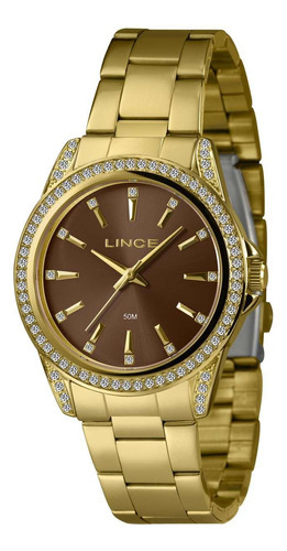 Relógio Feminino Lince Analógico Dourado Lrgj160l40 N1kx