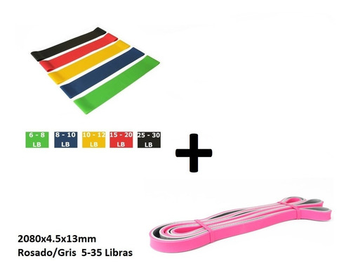 Combo Set 5 Bandas Mini + Banda Resistencia 2080x4.5x13mm.