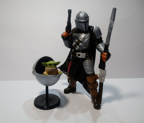 Mandalorian + Yoda Baby - Star Wars - Impresión 3d