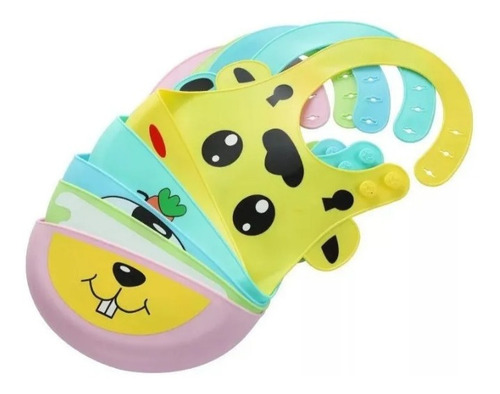Imagen 5 de 5 de Babero Impermeable En Silicona Con Bolsillo - Fácil Limpieza