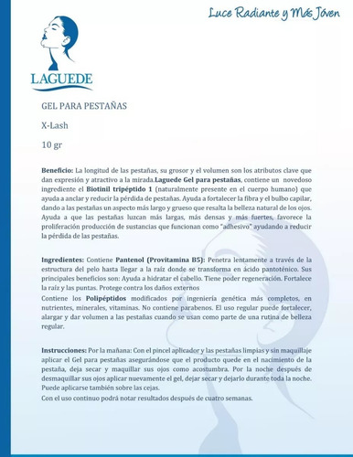 Gel Regenerador De Pestañas Laguede Y-lash Tratamiento -50