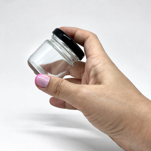 20 Potes Vidro Geleinha 40ml Lembrancinhas Doces Tp Preta