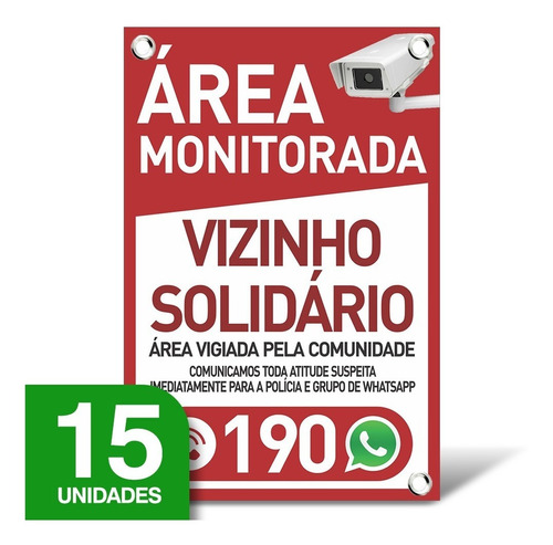 Imagem 1 de 1 de Placa Vizinho Solidário - Whatsapp - 15 Unidades - 20x30cm