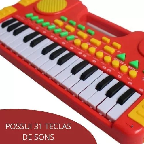 Teclado Musical Infantil Piano 8 Sons Instrumentos