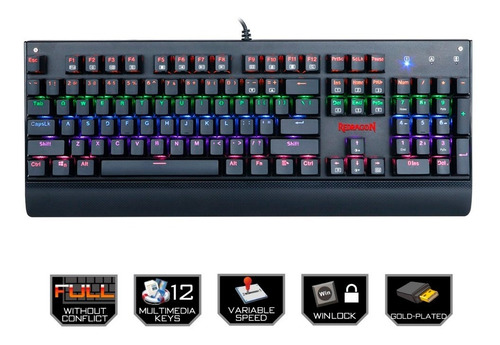 Teclado Gamer Mécanico Redragon Kala K557