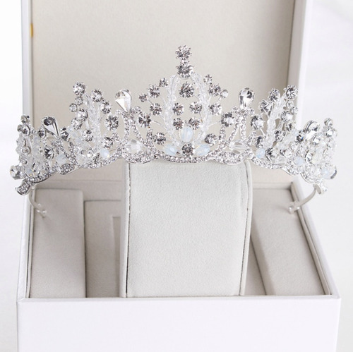 Dorada Cristal Corona Tiara Collar Y Aretes Xv Años Boda