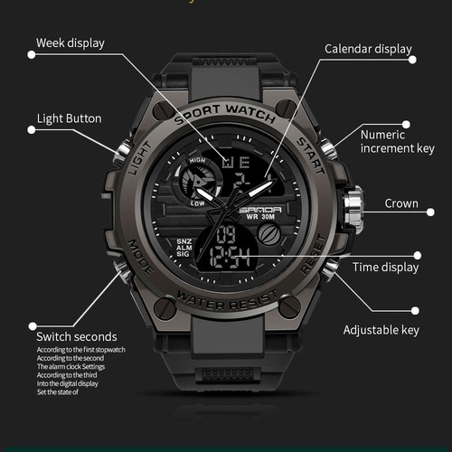 P Reloj Sanda 739, Reloj Deportivo Militar Resistente Al