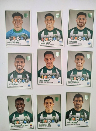 Lote Por 9 Figuritas De Banfield Futbol Argentino 2022