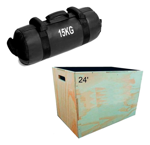 Kit Treino - Power Bag 15kg + Caixa Plyo 60x65x50cm 