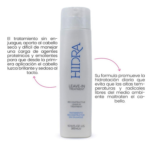 Tratamiento Capilar Leave In Sin Enjuague Hidra 300 Ml