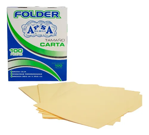 D Folder Tamaño Carta De Colores Pastel 100 Piezas Apsa
