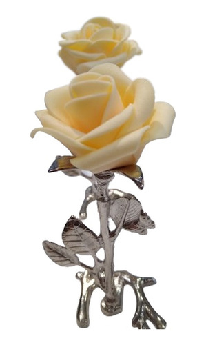 Pack 40 Flores Pie De Metal Con Flor De Goma Eva 10cm Alto 