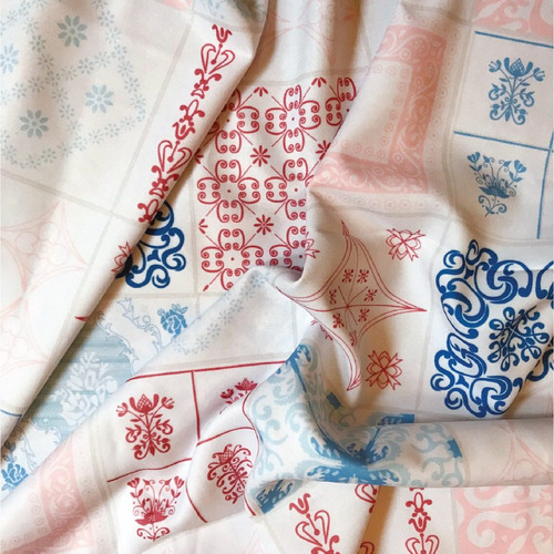 Mantel De Tela, Rectangular, Estampa Azulejos. 1,45x2,25 Mts + Diseño Original