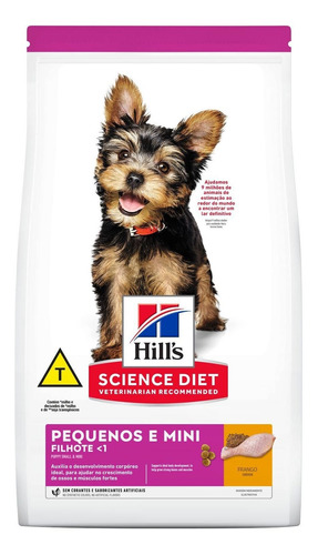 Alimento Hill's Science Diet Cão Filhote Pequenos e Mini 2.4kg