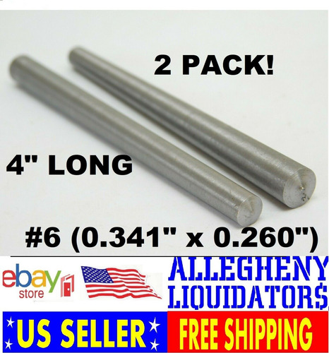 (2 Pack) Plain Steel Taper Pin #6 X 4  Long (thickness = Yyh