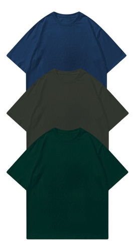 Playera Oversize 3pz Alto Calibre Algodón Peinado Comodas