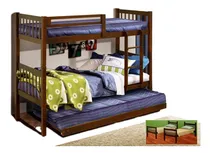 Comprar Litera Alabama 3 Camas Individuales - Chocolate Këssa Mueble