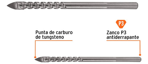 3 Brocas Para Vidrio Azulejo Loseta Marmol 1/4 Punta Flecha