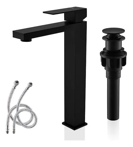 Canilla C/drenaje Para Baño 25cm Negro