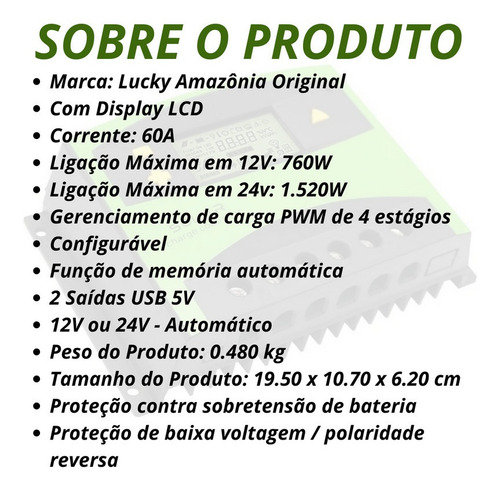 Controlador Solar Lucky 60a Pwm Off Grid Arduino