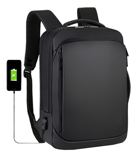 Mochila De Hombre Antirrobo Para Notebook Con Puerto Usb.