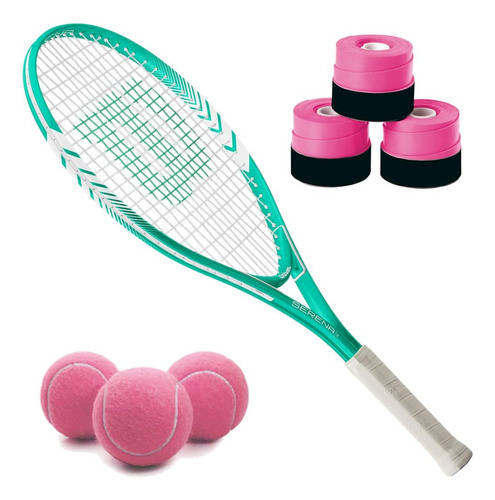 Raqueta Tenis Junior Sobreagarr Pelota Rosa (kit Inicio Para