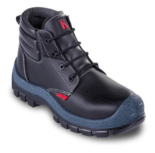 Bota Seguridad Kondor Indiana Jumbo Negro Con Puntera