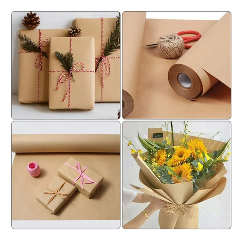 Papel Kraft Rollo Con 25 Metros Calibre 90 Caqui