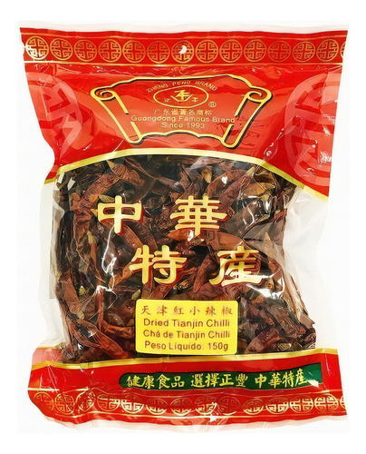 Pimenta Seca Vermelha Tianjin Chili Zheng 150g - T. Foods